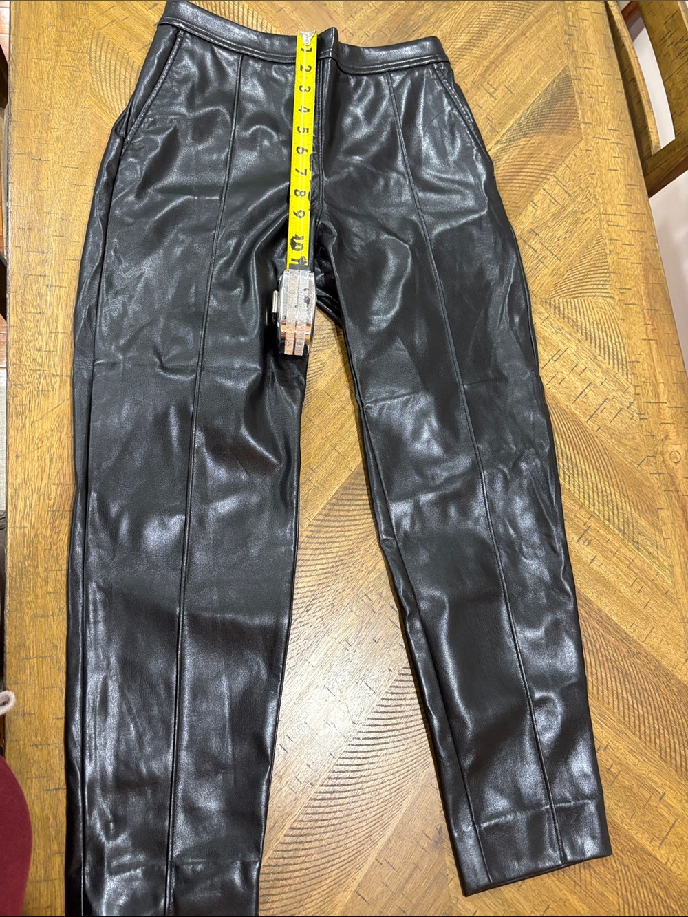 Banana Republic Black Faux Leather Straight-Leg Pants